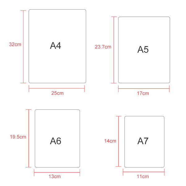 Transparent A4/A5/A6/A7 Plastic Folder Binder Loose Leaf Ring Notebook Planner