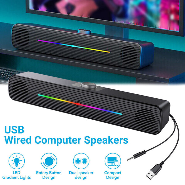 For PC Laptop Desktop USB Wired Computer Speakers Stereo Bass Subwoofer Speaker