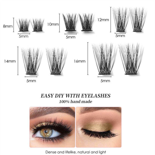 140Pcs Natural Lashes Wispy Lash Extension Clusters DIY Eyelash Extensions