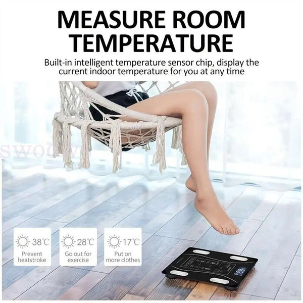 Bathroom Scale Digital Weight BMI Smart Weighing Body LED Bluetooth