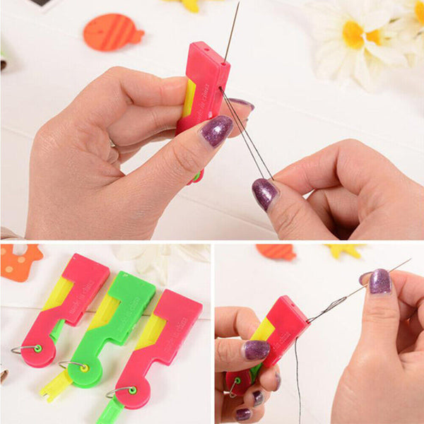 3pcs Mini Fashion Automatic Needle Threader Sewing Threading Guide Device Tool