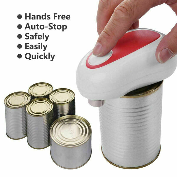 Can Opener Electric Automatic Bottle Lid Jar One Touch Smooth Felt Kitchen Tin