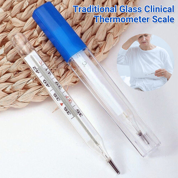 1x Adult Kids Thermometer Scale Traditional Glass Clinical Accuracy Mercury Free