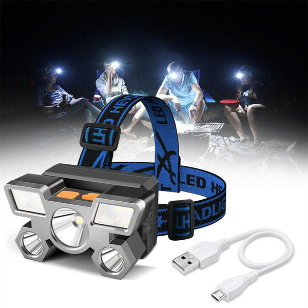 LED Head Light Torch USB Rechargeable Headlamp Flashlight Camping Fishing Lamp