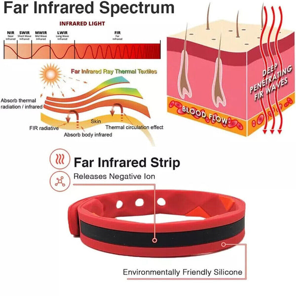 1/2/3 Far Infrared Negative Ions Wristband Anti-Static Silicone Sport Bracelets