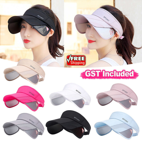 1/2 Summer Sun Visor Golf Hat Women Adjustable Golf Cap With Retractable Brim UV