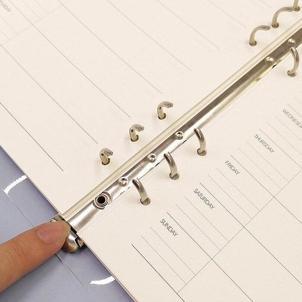 Transparent A4/A5/A6/A7 Plastic Folder Binder Loose Leaf Ring Notebook Planner