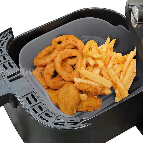 Reusable Air Fryer Accessories Basket Silicone Pot Baking Tray Mat Oven Nonstick