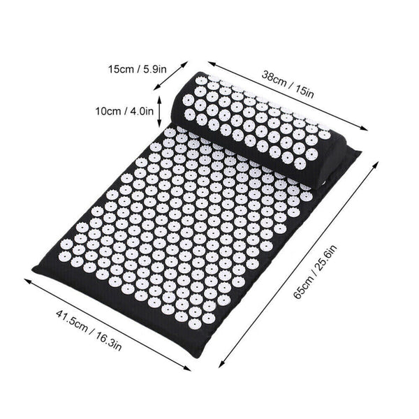 Yoga Massage Acupressure Mat & Pillow Body Foot Relax Cut Pain Stress Lying Mats