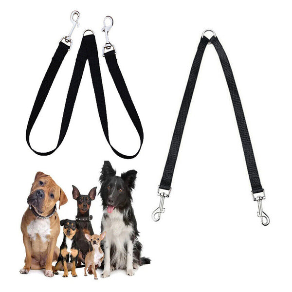 Duplex Double Dog Coupler Twin Dual Lead 2 Way Two Pet Dogs Walking Safety Leash