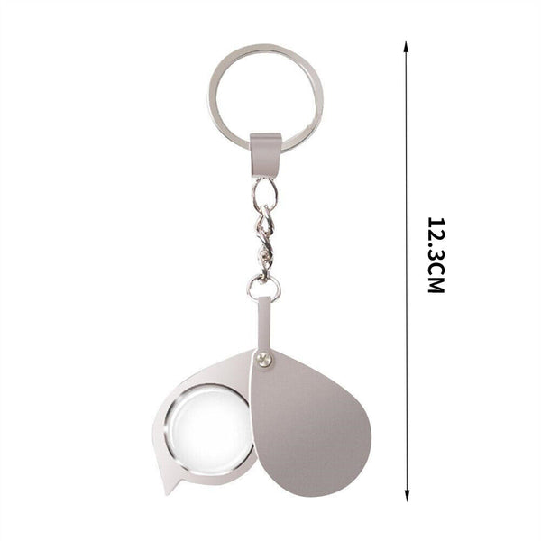 Portable 15X Folding Key Ring Mini Magnifier Key Chain Magnifying Glass Loupe AU