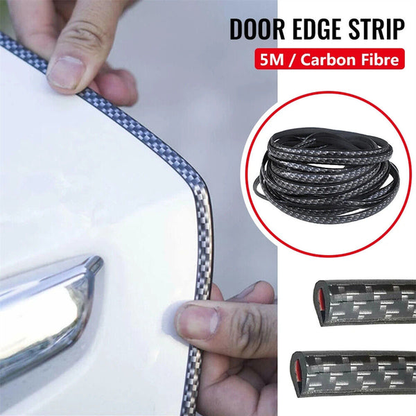 5M Carbon Fibre Car Door Anti Collision Strip Bumper Trim Edge Scratch Protector