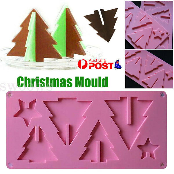 Silicone Christmas Tree Chocolate Cake Soap Jelly Tray Wax Mold Baking Mould