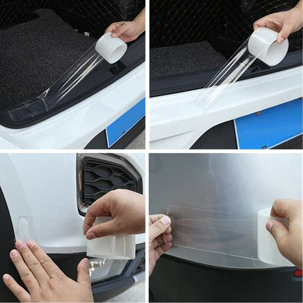 Car Door Sill Protector Edge Sticker Carbon Fiber Rubber DIY Bumper Guard Strip