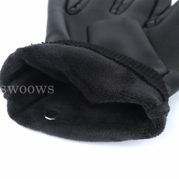 Mens Motorcycle Fingerless Leather Half Finger Driving Biker Black Gloves