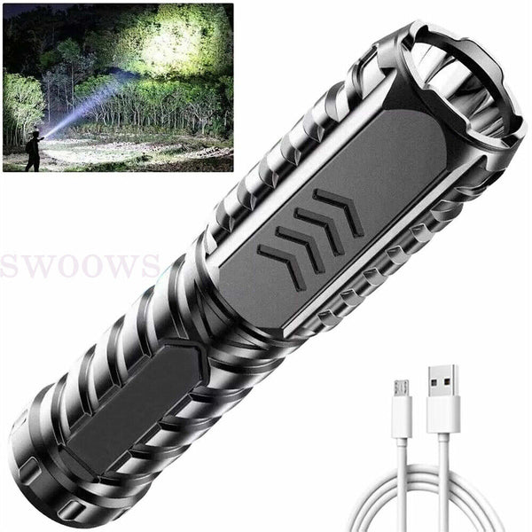 Lilyasion Flashlight Multifunctional Rechargeable Flashlight for Outdoor BLACK