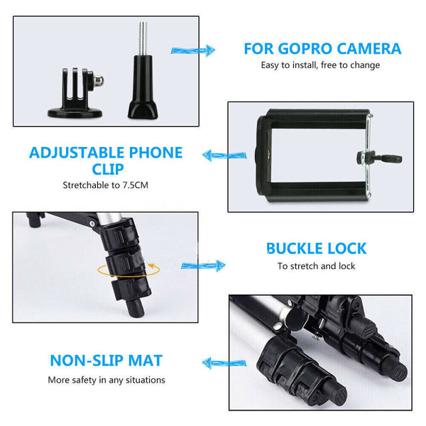 Professional Camera Tripod Stand Mount Phone Holder For iPhone DSLR Lightweight