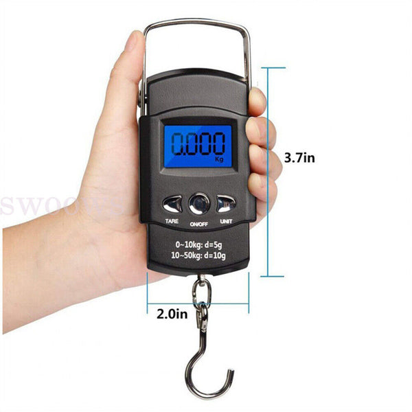 50KG LCD Digital Travel Fishing Luggage Hanging Electronic Hook Weighing Scale