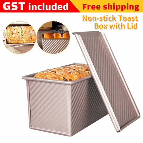 Non-stick Toast Box Loaf Bread Tin Pan Mold With Lid Kitchen Baking Tool AU