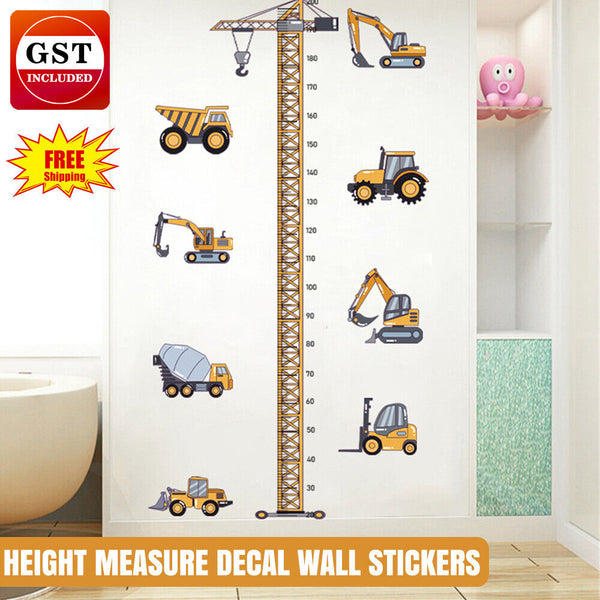 Height Measure Decal Wall Stickers Cartoon Kids Room Baby Chart Growth