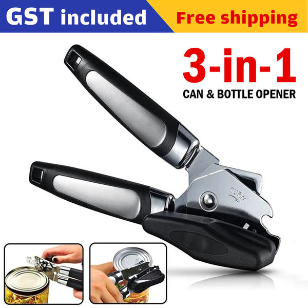 1-3x Can & Bottle Opener Classic Stainless Steel Manual Heavy Duty Can Opener