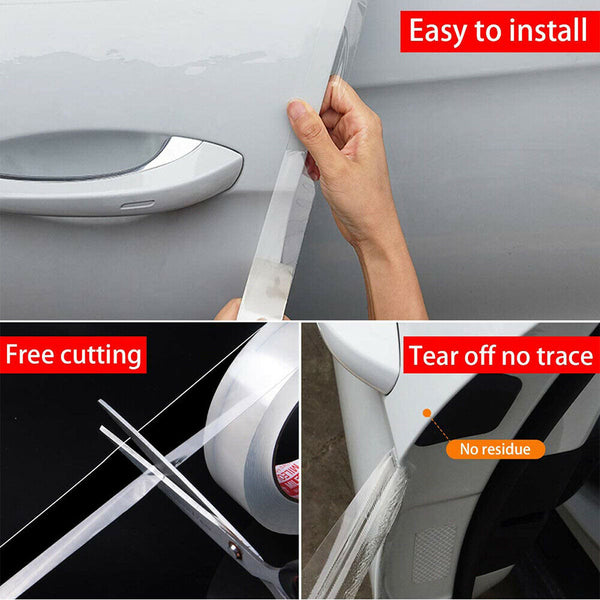 Car Door Sill Protector Edge Sticker Carbon Fiber Rubber DIY Bumper Guard Strip