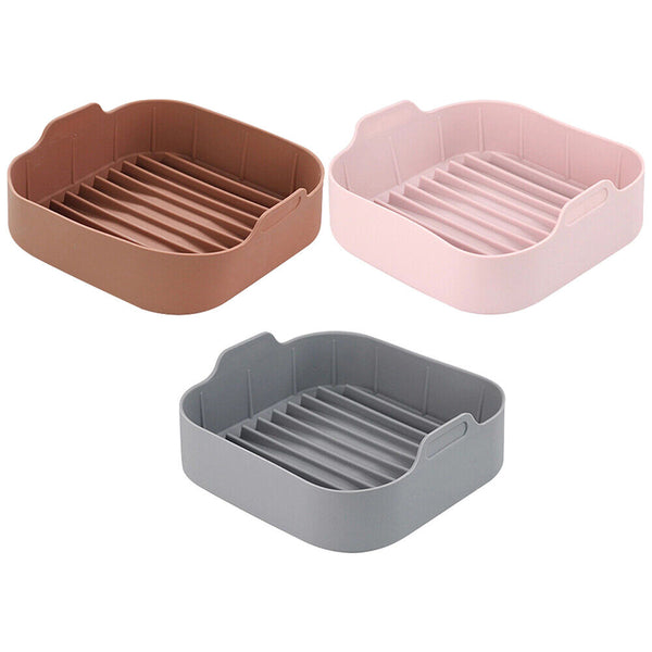 1/3Multifunctional Air Fryer Silicone Pot Non-stick Oven Accessories Baking Tray