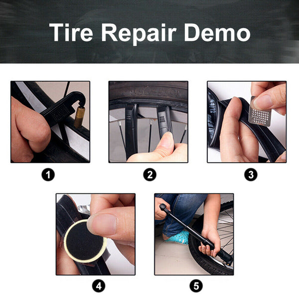 15pcs Rubber Tire Tyre Tube Patch Glue Cycling Bicycle Bike Puncture Repair Kit