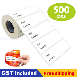 500/roll Kitchen Stickers Refrigerator Freezer Food Storage Date Content Labels