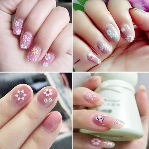 50-200Sheet Flower Decal Transfer Manicure 3D Nail DIY Sticker Tips Decoration