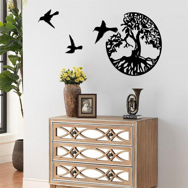 Tree of Life Wall Decor Metal Wall Art Family Tree Wall Decor with 3 Bird tytIy