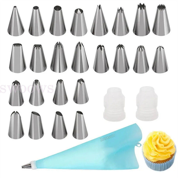 Cake Decorating Kit Turntable Pastry Cream Bags Icing Piping Nozzles Tips Tools