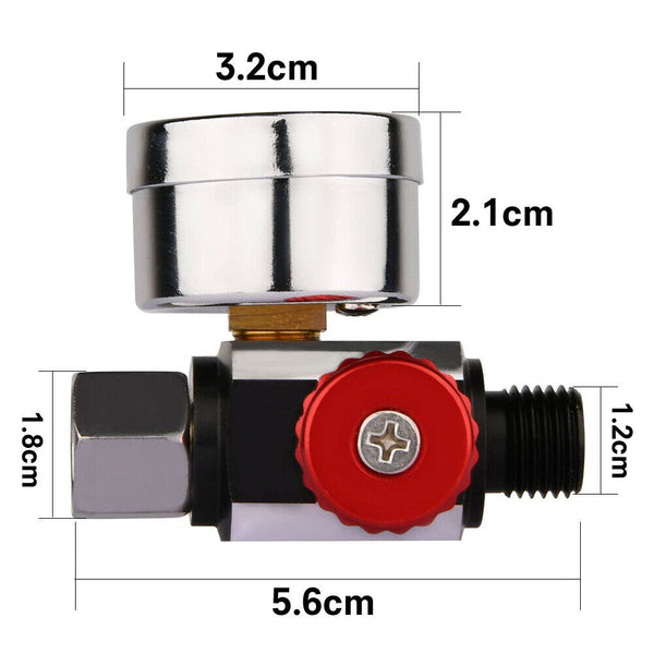 1/4" Adjustable Air Regulator Bar Pressure Gauge Paint for Spray Sprayer Gun