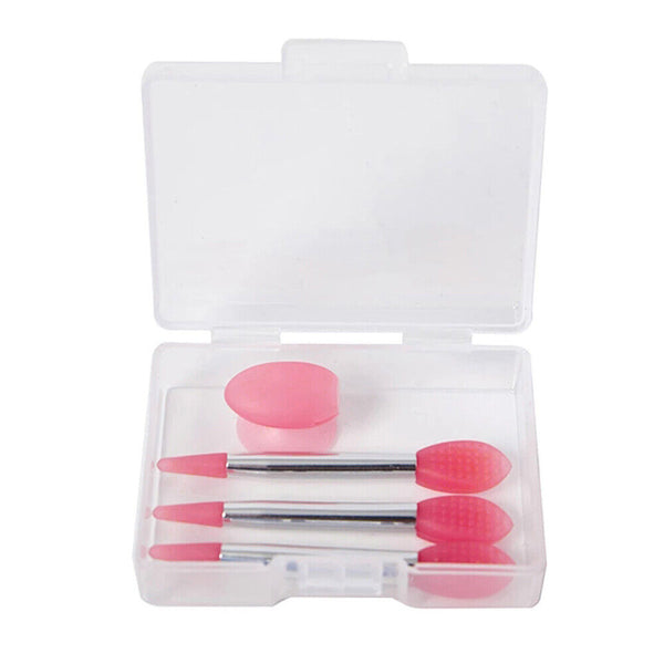 3PCS Silicone Lip Balms Lip Mask Brush with Sucker Dust Cover Makeup Applicator