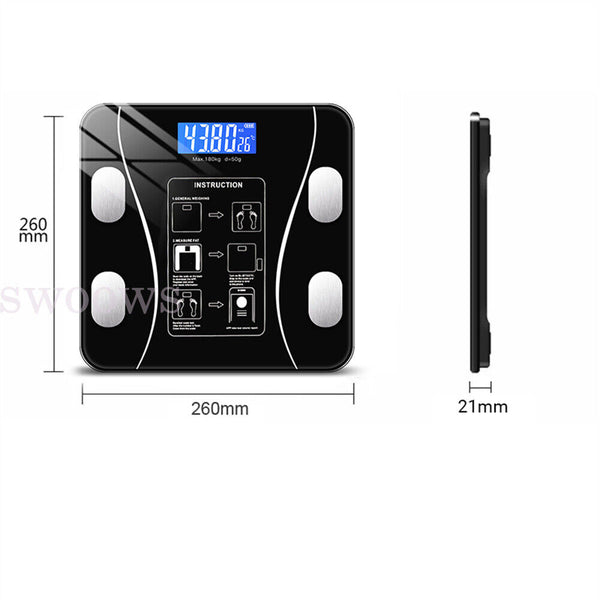 Bathroom Scale Digital Weight BMI Smart Weighing Body LED Bluetooth