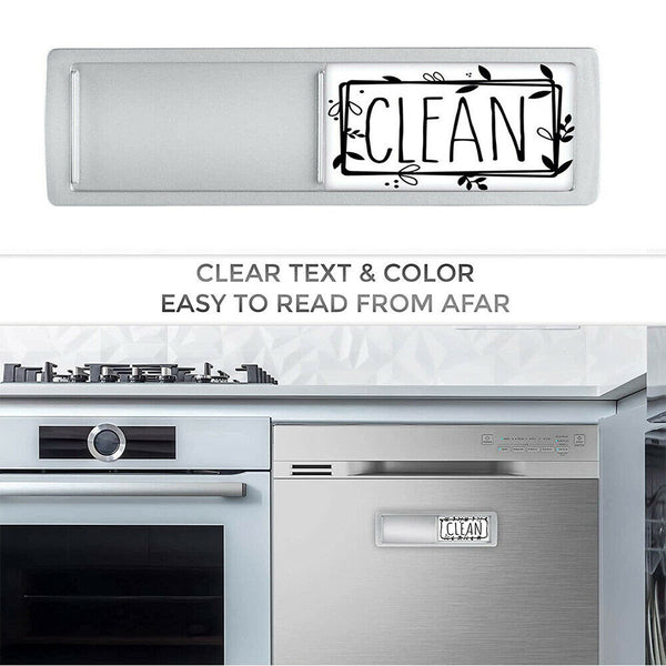 Clean Dirty Dishwasher Magnet Indicator Sign Non-Scratch Simple Sliding Kitchen