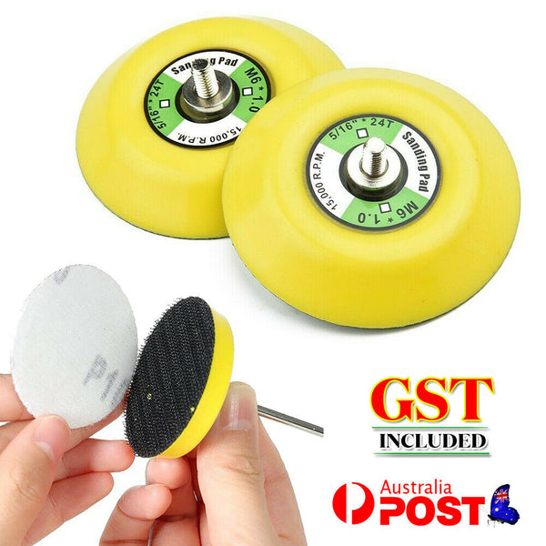 2x 75mm Polishing Sanding Disc Backing Pads Hook And Loop For Pneumatic Sander
