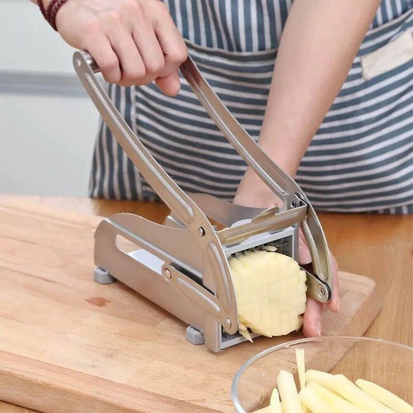 Stainless French Fries Slicer Potato Chip Cutter Chipper Chopper Maker +2 Blades