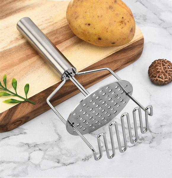 Potatoe Fruit Kitchen Potato Masher Vegetable Press Crusher Stainless Steel Tool