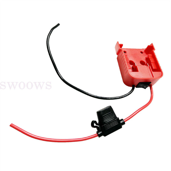 Battery Adapter Base With Fuse Built-in Switch For 18V To Dock Holder 12Awg