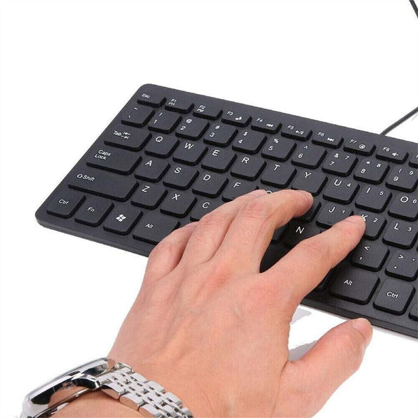 Super Slim Mini Wired Keyboard K1000 USB Multimedia Waterproof Keypad Universal