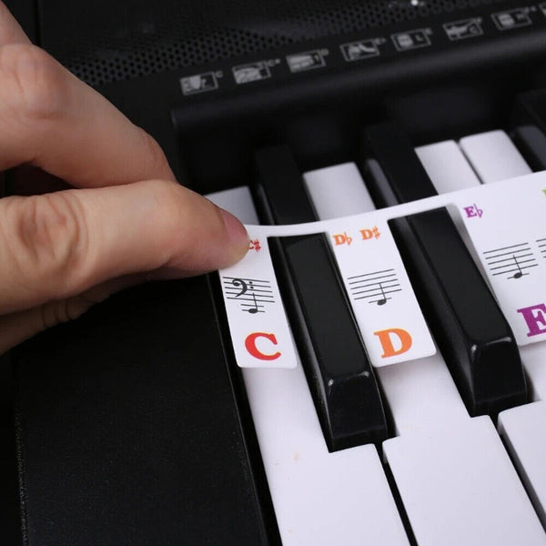 Removable Piano Keyboard Note Labels Reusable Silicone Piano Stickers 88 Keys