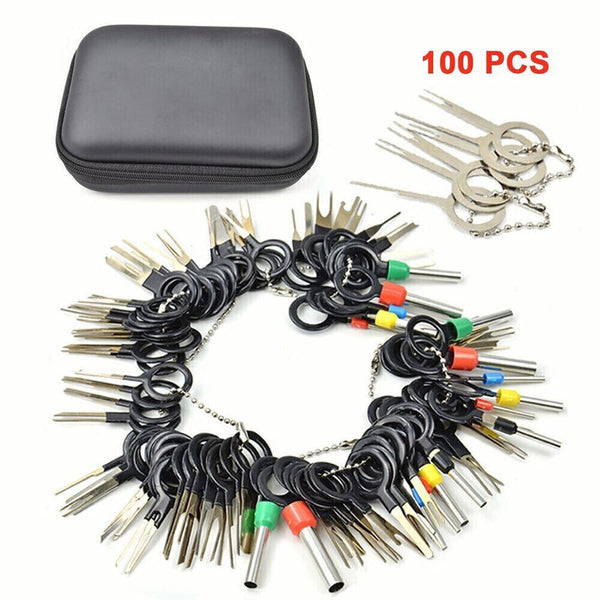 100PCS/Set Terminal Removal Tool Box Pin Extractor Electrical Wire Connector Kit