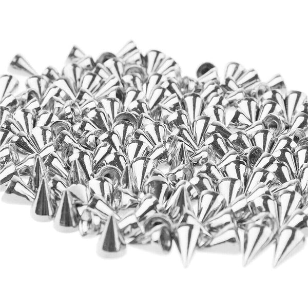 100/200/500x Silver Cone Spikes Screwback Studs DIY Craft Cool Rivets Punk 10mm