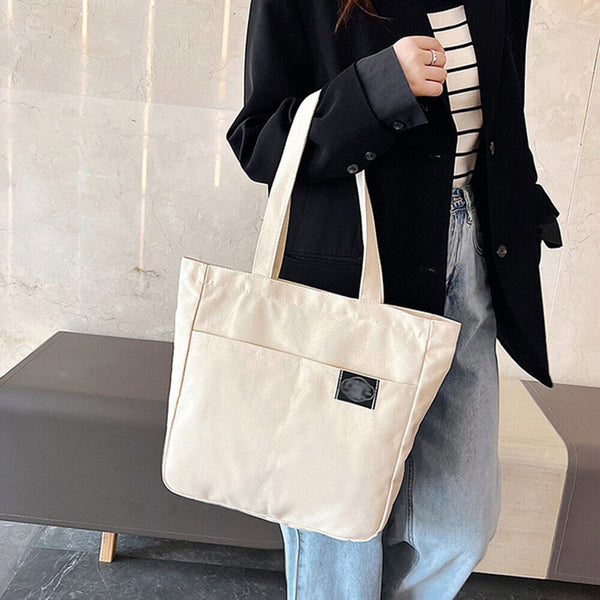 Women Canvas Tote Bag Casual Handbag Shoulder Bag Large Capacity Shopping Bag