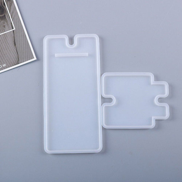 2x Silicone Mobile Phone Stand Mould Holder Casting Mold Resin Epoxy Craft DIY