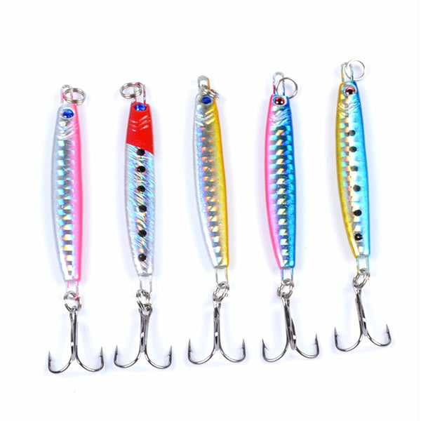 5X Fishing Lure Metal Slice Spoon Spinner Slugs Tackle Mackerel Tailor Lures AU