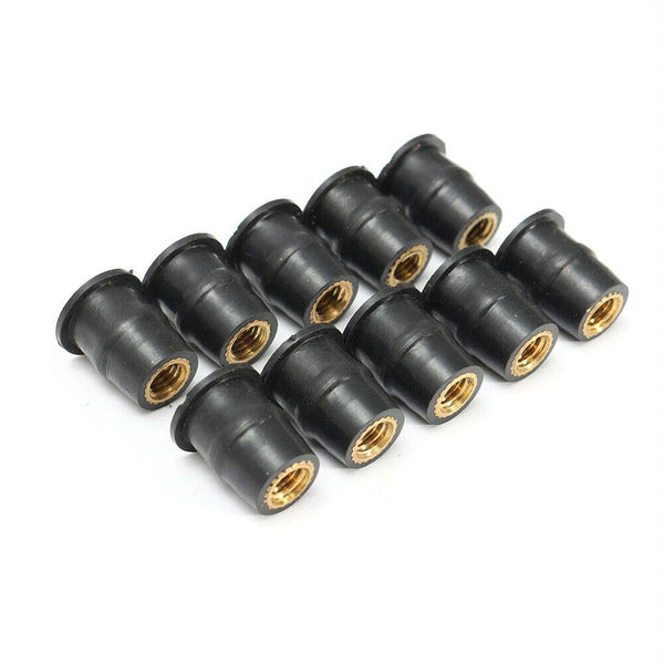 10pcs M5 Rubber Well Nut Blind Fastener Windscreen Windshield Fairing Cowl 5mm