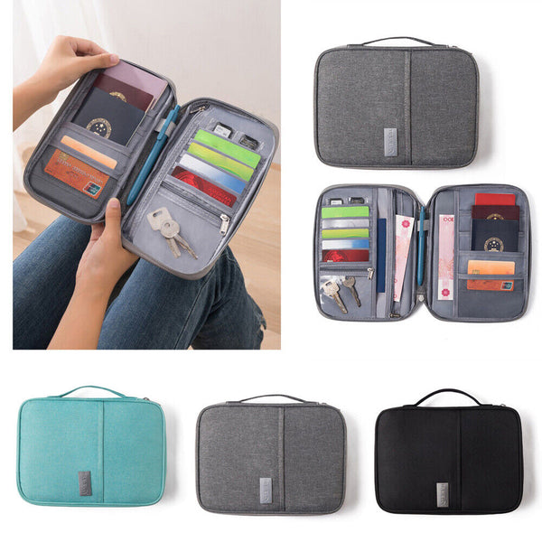 Waterproof Passport Holder Travel Document Wallet RFID Bag Family Case Organizer
