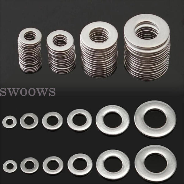 1 Box Kit Nut And Bolt Set Gasket Flat Ring Seal Stainless Steel Washer